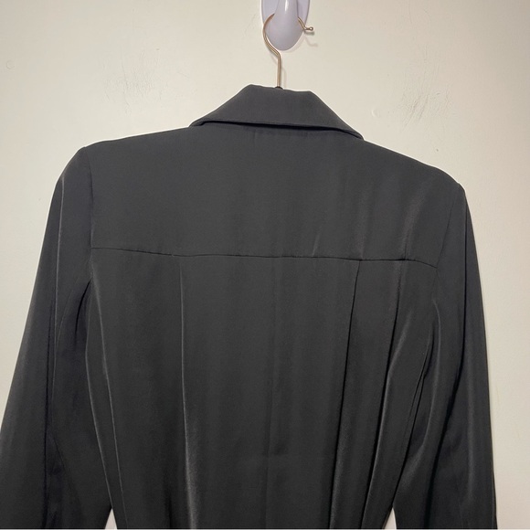 Express Women’s Black Long Belted Trench Coat Jacket Size S Lightweight Classic - Picture 8 of 9